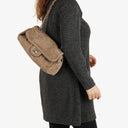 Chanel Taupe/Grey Nubuck Ultimate Stitch Accordion Flap Bag