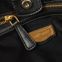 Miu Miu Vitello Black Gathered Patent Leather Satchel Bag
