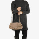 Chanel Taupe/Grey Nubuck Ultimate Stitch Accordion Flap Bag