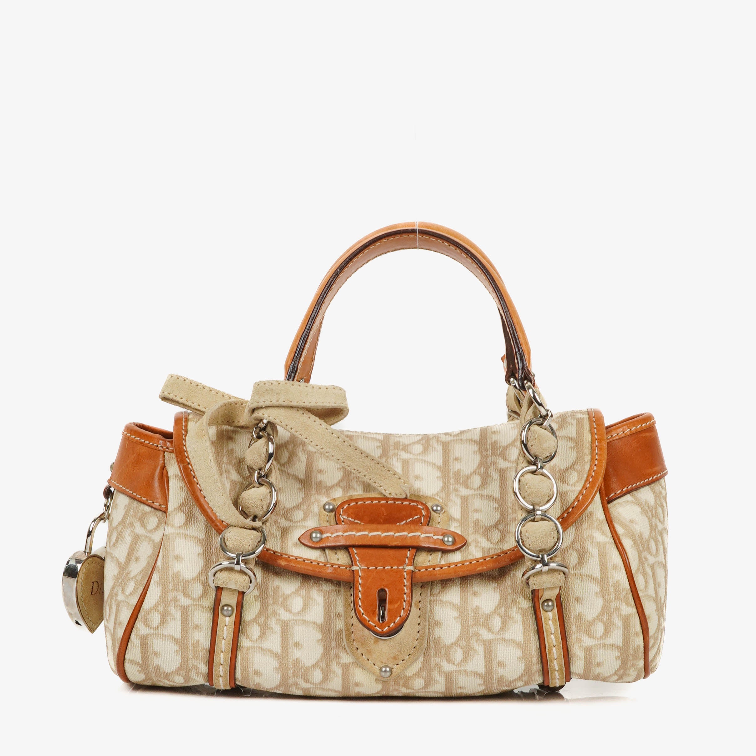 Christian Dior Tan beschichtete Romantique Trotter Monogramm Tasche