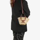 Celine Classic Panier Triomphe Neutral/Brown Raffia Basket Bag