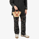 Celine Classic Panier Triomphe Neutral/Brown Raffia Basket Bag