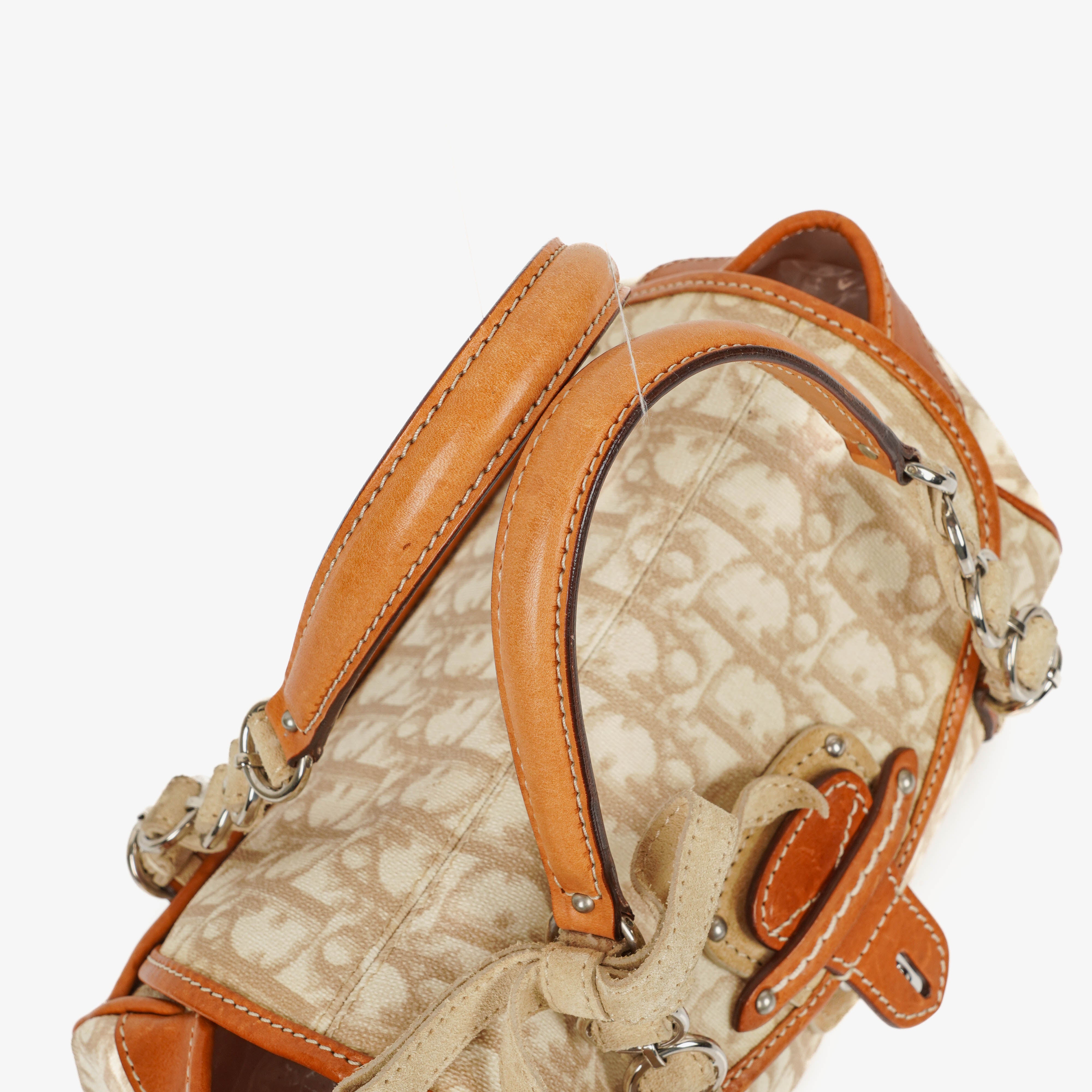 Christian Dior Tan beschichtete Romantique Trotter Monogramm Tasche