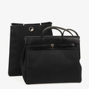 Hermes Herbag Noir Canvas Vache Hunter MM 2 In 1 Bag