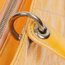 Christian Dior Medium Light Yellow Lady Dior Cannage Quilted Patent Leather Bag