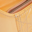 Christian Dior Medium Light Yellow Lady Dior Cannage Quilted Patent Leather Bag