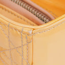 Christian Dior Medium Light Yellow Lady Dior Cannage Quilted Patent Leather Bag