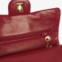 Chanel Small Classic Double Flap Bag Red Quilted Lambskin With 24K Gold-Plated Hardware