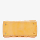 Christian Dior Medium Light Yellow Lady Dior Cannage Quilted Patent Leather Bag