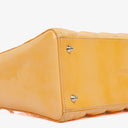 Christian Dior Medium Light Yellow Lady Dior Cannage Quilted Patent Leather Bag