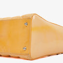Christian Dior Medium Light Yellow Lady Dior Cannage Quilted Patent Leather Bag
