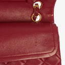 Chanel Small Classic Double Flap Bag Red Quilted Lambskin With 24K Gold-Plated Hardware