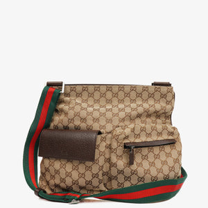 Gucci Sherry Line GG Canvas Double Pocket Messenger Bag