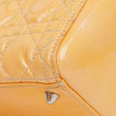 Christian Dior Medium Light Yellow Lady Dior Cannage Quilted Patent Leather Bag