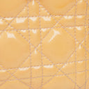 Christian Dior Medium Light Yellow Lady Dior Cannage Quilted Patent Leather Bag