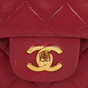 Chanel Small Classic Double Flap Bag Red Quilted Lambskin With 24K Gold-Plated Hardware