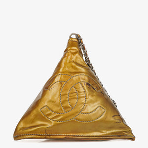 Chanel Small Bonbons Wristlet Yellow Patent Bag