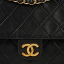 Chanel Medium Classic Single Flap Bag Black Quilted Lambskin With 24K Gold-Plated Hardware