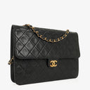 Chanel Medium Classic Single Flap Bag Black Quilted Lambskin With 24K Gold-Plated Hardware