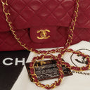 Chanel Small Classic Double Flap Bag Red Quilted Lambskin With 24K Gold-Plated Hardware