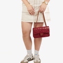 Chanel Small Classic Double Flap Bag Red Quilted Lambskin With 24K Gold-Plated Hardware