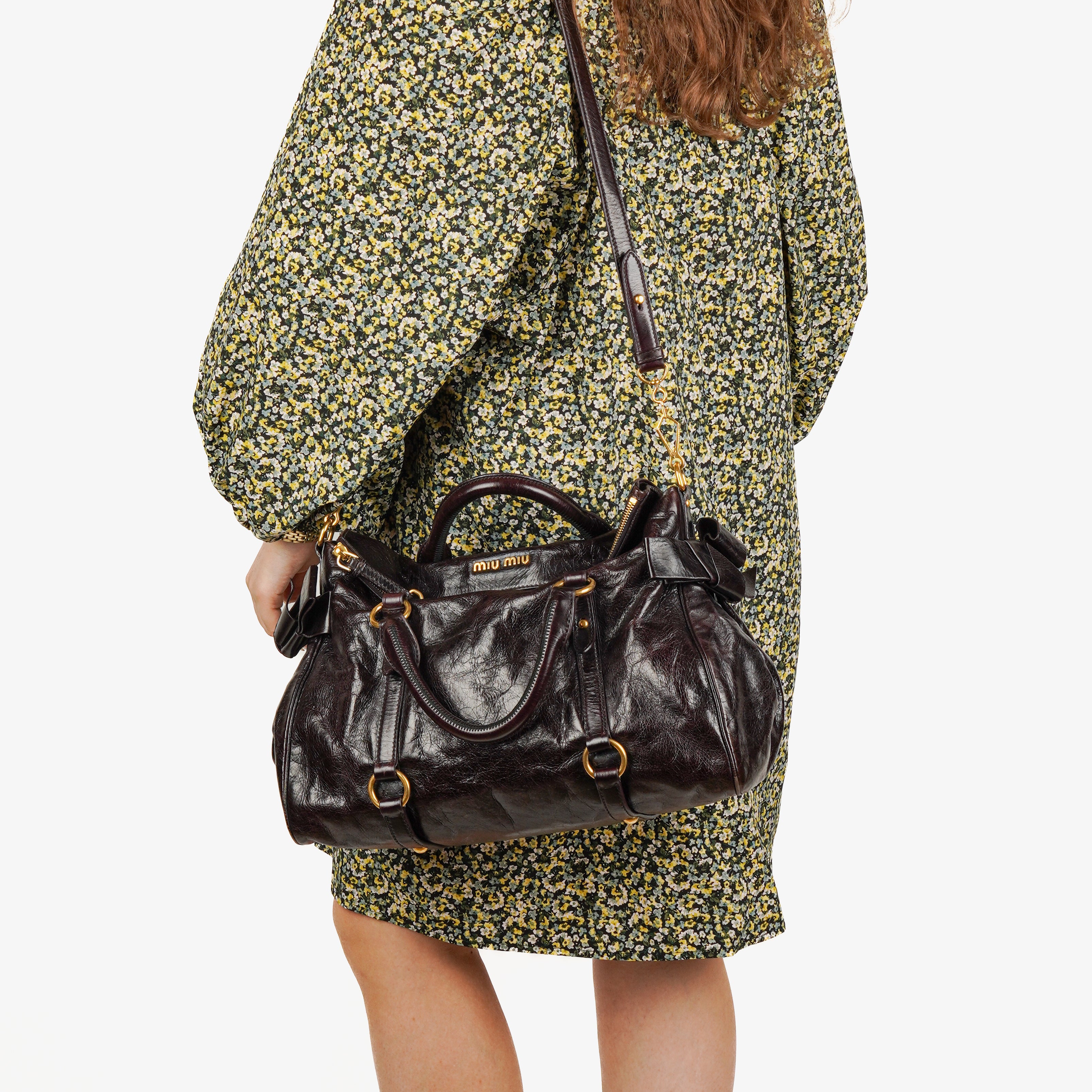 Miu Miu Vitello Bow Satchel Bag