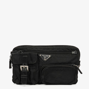 Prada Black Tessuto Nylon Belt Bag