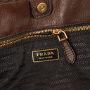 Prada Nappa Gaufre Brown Leather Tote Bag