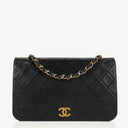 Chanel Classic Full Flap Bag Navy Quilted Lambskin 24K Gold-Plated Hardware