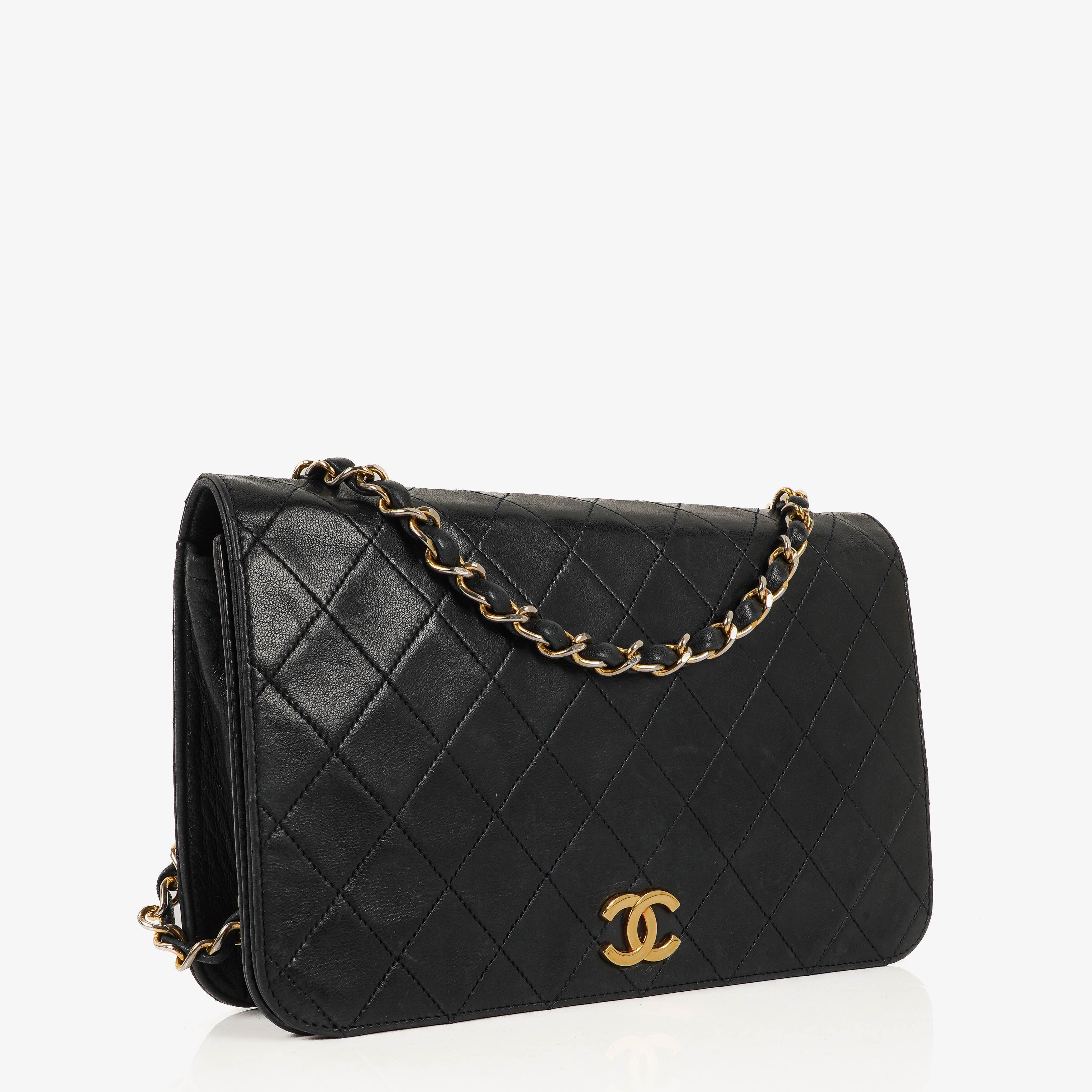 Chanel Classic Full Flap Bag Navy Quilted Lambskin 24K Gold-Plated Hardware