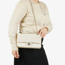 Chanel Quilted Tweed Medium Double Flap Bag