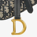 Christian Dior Small Blue Oblique Trotter Saddle Bag
