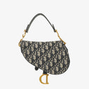 Christian Dior Small Blue Oblique Trotter Saddle Bag