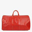 Louis Vuitton Keepall 55 Red EPI Leather Travel Bag
