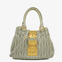 Miu Miu Mint Matelasse Leather Tote Bag