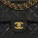 Chanel Vintage Small Classic Double Flap Bag Black Quilted Leather 24K Gold-Plated Hardware