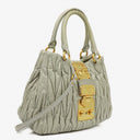Miu Miu Mint Matelasse Leather Tote Bag