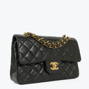 Chanel Vintage Small Classic Double Flap Bag Black Quilted Leather 24K Gold-Plated Hardware