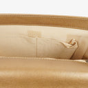Chanel Large Boy Gold Metalic Quilted Flap Bag With Aged Gold Hardware