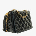 Chanel Small Black Patent Leather Full Flap Bag