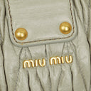 Miu Miu Mint Matelasse Leather Tote Bag
