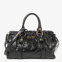 Miu Miu Vitello Black Satchel Bag