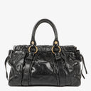 Miu Miu Vitello Black Satchel Bag