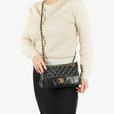 Chanel Soft Elegance Black Calfskin Quilted Flap Bag