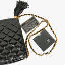 Chanel Small Black Patent Leather Full Flap Bag