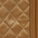 Chanel Large Boy Gold Metalic Quilted Flap Bag With Aged Gold Hardware