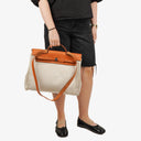 Hermes Herbag Natural Toile Vache Hunter MM 2 In 1 Bag