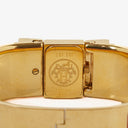 Hermes Red Equestrian Enamel and Gold Plated Loquet Bangle Quartz Watch L01.200