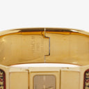 Hermes Red Equestrian Enamel and Gold Plated Loquet Bangle Quartz Watch L01.200