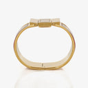 Hermes Red Equestrian Enamel and Gold Plated Loquet Bangle Quartz Watch L01.200